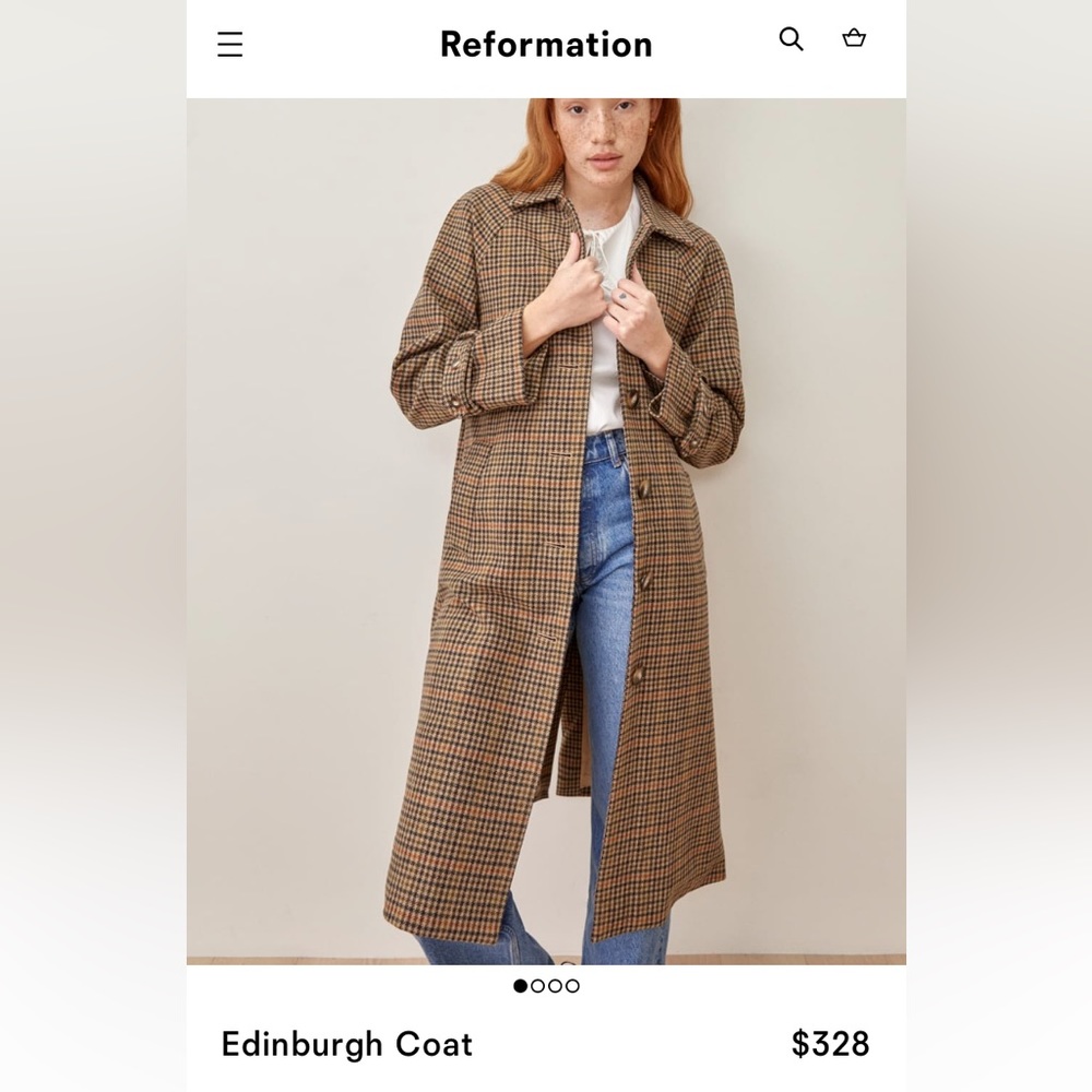 Reformation Edinburgh Coat Size Small